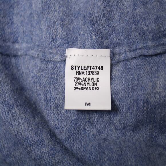 Ruched Drawstring V-Neck Pullover Coastal Granddaughter Blue Sweater Size M - Picture 8 of 10